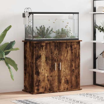 vidaXL Aquariumstandaard 81x36x73 cm bewerkt hout gerookt, Verzenden, Nieuw