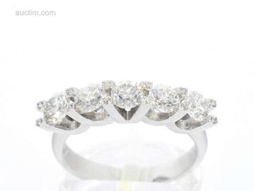 Witgouden ring met diamanten, Handtassen en Accessoires, Ophalen, Nieuw