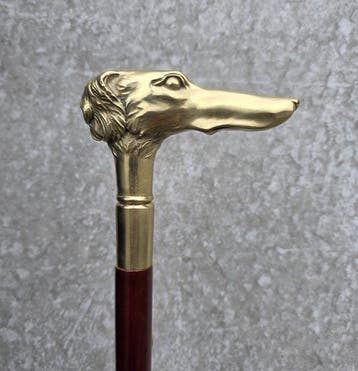 Canne de marche - Bronze, Bois - poignée pour chien