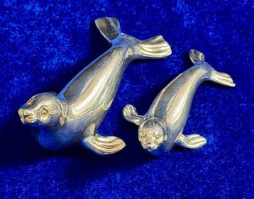Beeldje - Seal and Lion pup “Florence Hallmarks” (2) - .970