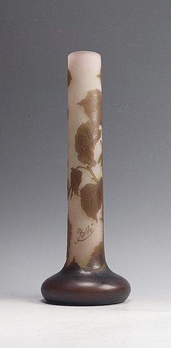 Emile Gallé - Vaas - Glas - Art Nouveau vaas - H. 33