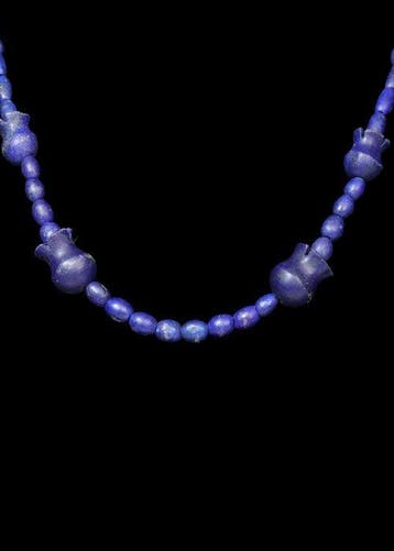 West-Aziatisch lapis lazuli Kralenketting met bloemvormige