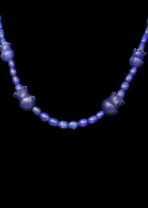 West-Aziatisch lapis lazuli Kralenketting met bloemvormige, Antiquités & Art, Antiquités | Autres Antiquités