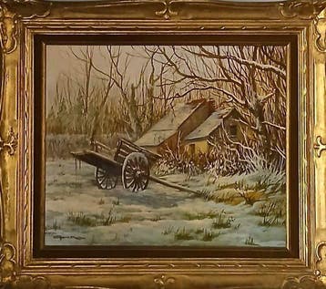 Raymond Quence (XX) - Paysage rural enneigé