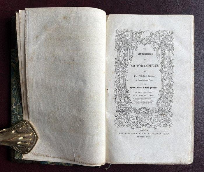 Combe, William - The Adventures of Doctor Comicus or The, Antiquités & Art, Antiquités | Livres & Manuscrits