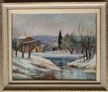 Fausto Magni (1906-1985) - Campagna innevata, Antiek en Kunst