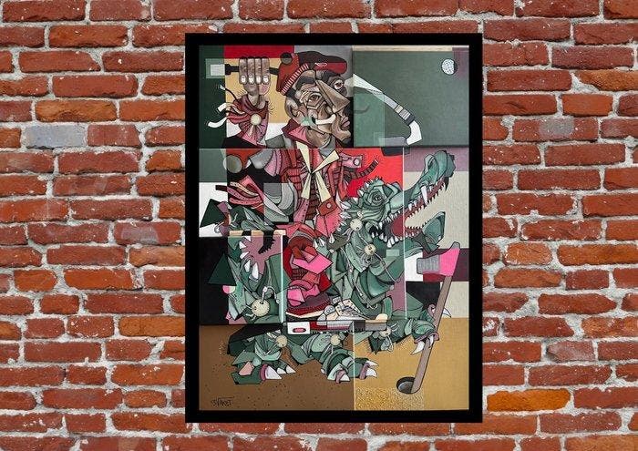 Aket Kubic (1989) - Everglades Golf Club (3D), Antiek en Kunst, Kunst | Schilderijen | Modern