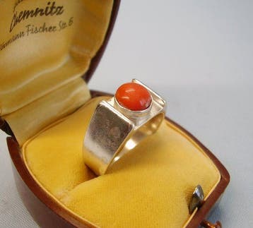 Zonder minimumprijs - Ring Zilver - 2.50ct. tw. Koraal -, Nieuw