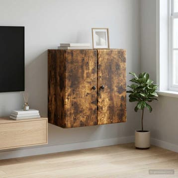 vidaXL Wandkast 59 x 31 x 60 cm Bewerkt hout Gerookt eiken, Verzenden, Nieuw