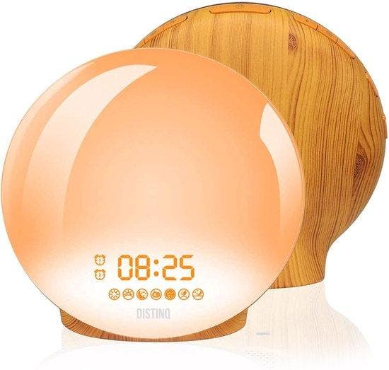 2dekans | DistinQ Wake-Up Light – Wekkerradio met dubbele, Huis en Inrichting, Lampen | Overige, Ophalen of Verzenden