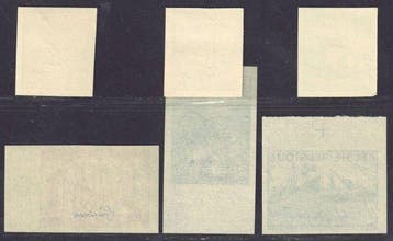 België 1948 - Belgische uitvoer, ongetand met  specimen en, Gestempeld