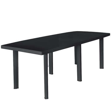 vidaXL Tuintafel 216x90x72 cm kunststof antraciet, Verzenden
