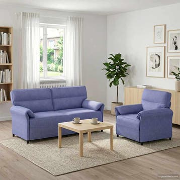 vidaXL bank / zetelstel 2 st Jeans Blauw Stof, Huis en Inrichting, Zetels | Zetels, Verzenden, Nieuw