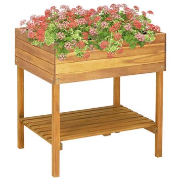 vidaXL Plantenbak verhoogd 78,5x58,5x78,5 cm massief, Verzenden, Nieuw