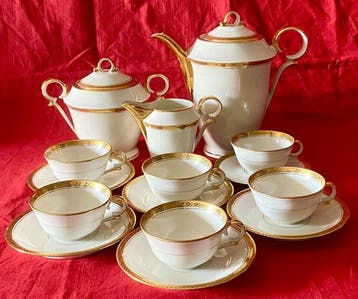 Limoges - Service à café pour 6 personnes (15) - Porcelaine,