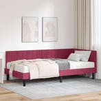 vidaXL Hoekbedframe met Matras met hoofdeinde 2 pcs Groen, Verzenden