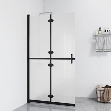 vidaXL Inloopdouchewand inklapbaar 80x190 cm ESG-glas mat, Verzenden