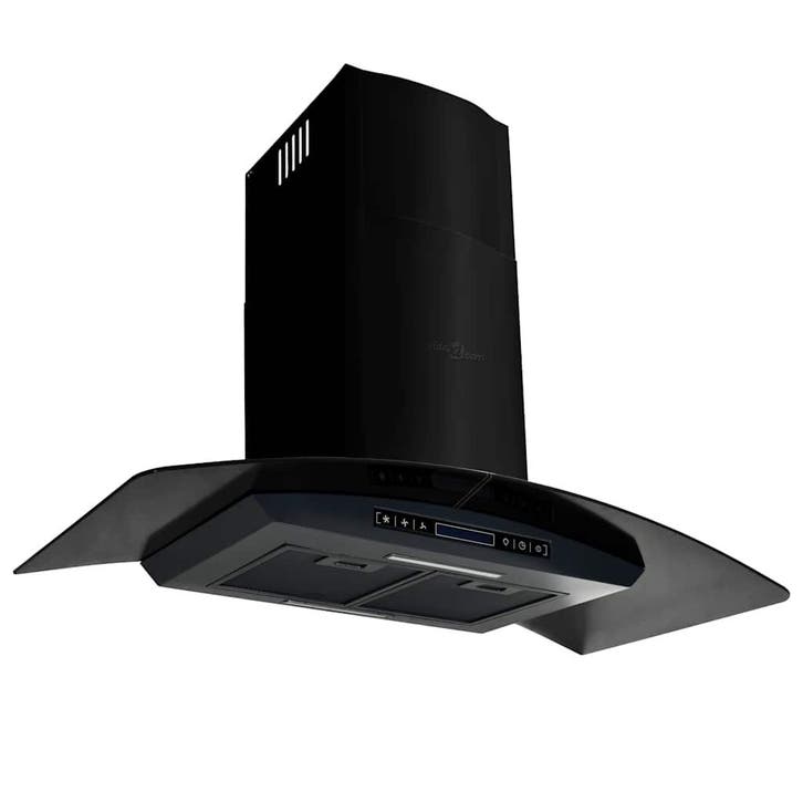 vidaXL Wandafzuigkap 756 m³/u 90 cm roestvrij staal zwart, Elektronische apparatuur, Afzuigkappen, Nieuw, Verzenden