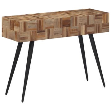 vidaXL Wandtafel 110x34x80 cm massief gerecycled teakhout, Verzenden, Nieuw