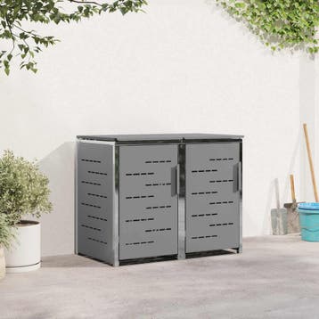 vidaXL Afvalbak Opslag Grijs 138 x 77,5 x 112,5 cm Roestvrij, Doe-het-zelf en Bouw, Verzenden