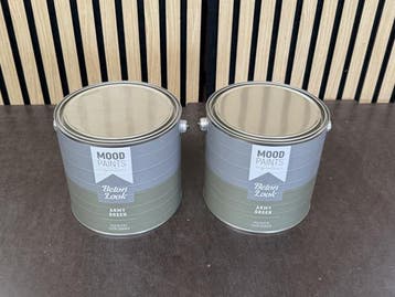 Veiling - 2x Moodpaints muurverf betonlook Army Green 2,5L, Doe-het-zelf en Bouw, Nieuw