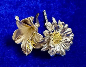 Beeldje - PIERRE Silver Decorative Flowers (2) - .925 zilver