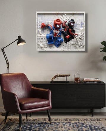 Makayhos - [Canvas] SpiderMan Duo - New York City Battle, Nieuw