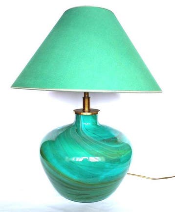 Beautiful green Glass Table lamp from Maison Le Dauphin -