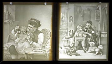Jouets optiques - 2x Lithophanes - 1850-1900 - Optical toy