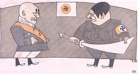 Japan geeft Hitler een zwaard cadeau (lijst optie, Lithos), Antiquités & Art, Art | Lithographies & Sérigraphies, Envoi