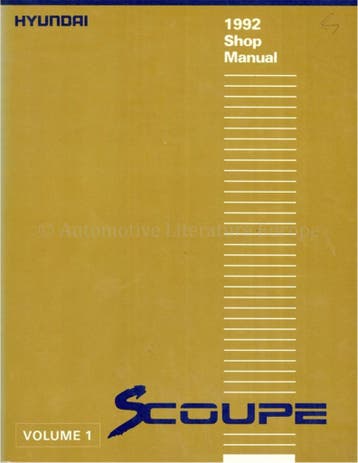 1993 HYUNDAI SCOUPE WERKPLAATSHANDBOEK ENGELS (2 BOEKEN)