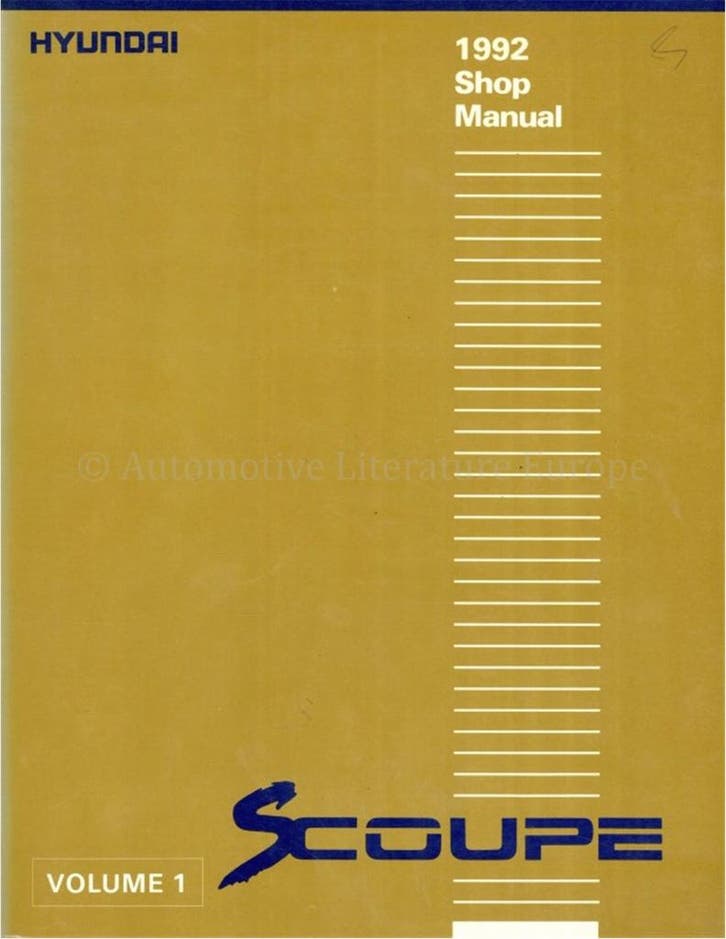 1993 HYUNDAI SCOUPE WERKPLAATSHANDBOEK ENGELS (2 BOEKEN), Autos : Divers, Modes d'emploi & Notices d'utilisation