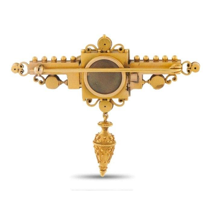 Broche - 22 karaat Geel goud, Italiaanse antieke Etruskische, Handtassen en Accessoires, Antieke sieraden