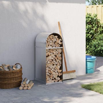 vidaXL Haardhoutopslag 40x45x100 cm gegalvaniseerd staal, Verzenden