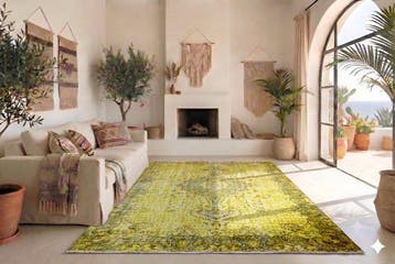 Jaune vintage - Tapis - 255 cm - 160 cm - avec certificat