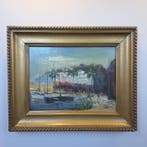 Jan Kelderman (1914-1990) - Sfeervol Havengezicht met