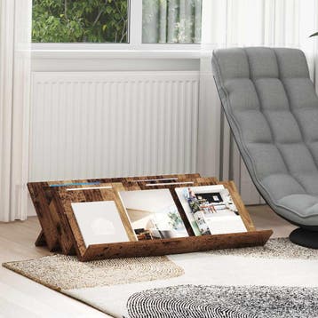 vidaXL Tijdschriftenrek Oudhout 90 x 53 x 28,5 cm Bewerkt, Verzenden, Nieuw