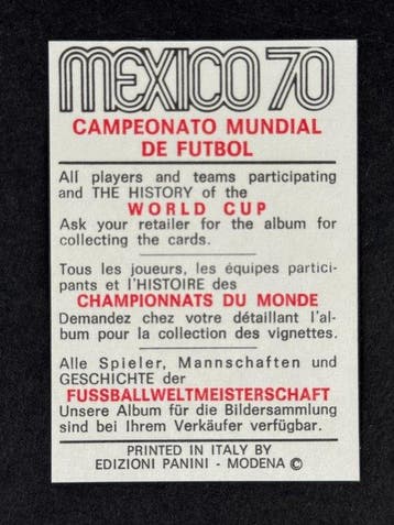 1970 Panini Mexico 70 World Cup, - Perù: Roberto Challe - 1