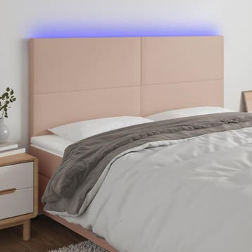 vidaXL Hoofdbord LED 180x5x118/128 cm kunstleer, Verzenden, Nieuw