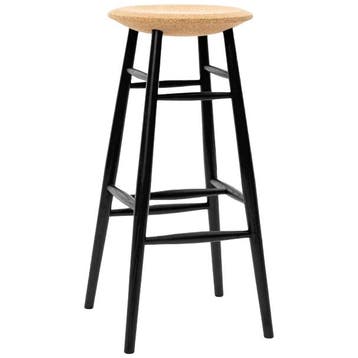 HEM Drifted Barkruk Licht Kurk / Zwart - Ongebruikt, Huis en Inrichting, Barkrukken, Verzenden, Zo goed als nieuw, Metaal, 60 tot 90 cm