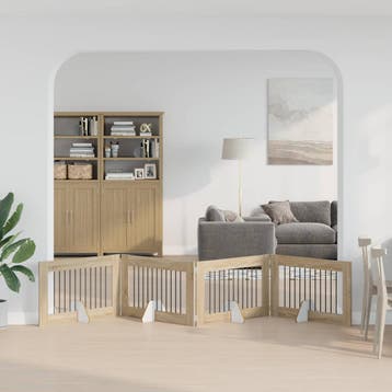 vidaXL Opvouwbaar hondenhekje met standaards 4 st Sonoma, Animaux & Accessoires, Verzenden