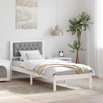 vidaXL Bedframe Lichtgrijs 80 x 200 cm Massief grenenhout, Verzenden