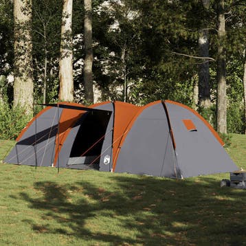 vidaXL Koepeltent 8-persoons waterdicht grijs en oranje, Caravans en Kamperen, Verzenden, Nieuw