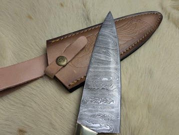Handcrafted Skinning & Hunting Knife - Keukenmes - Staal -, Antiek en Kunst