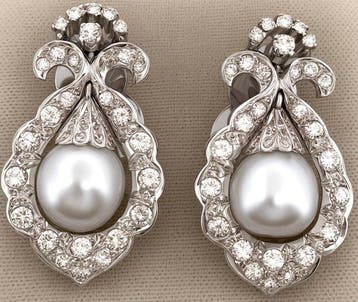 Boucles doreilles - 18 carats Or blanc Diamant (Naturelle), Nieuw
