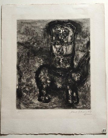 Marc Chagall (1887-1985) - Le rat et léléphant, from La