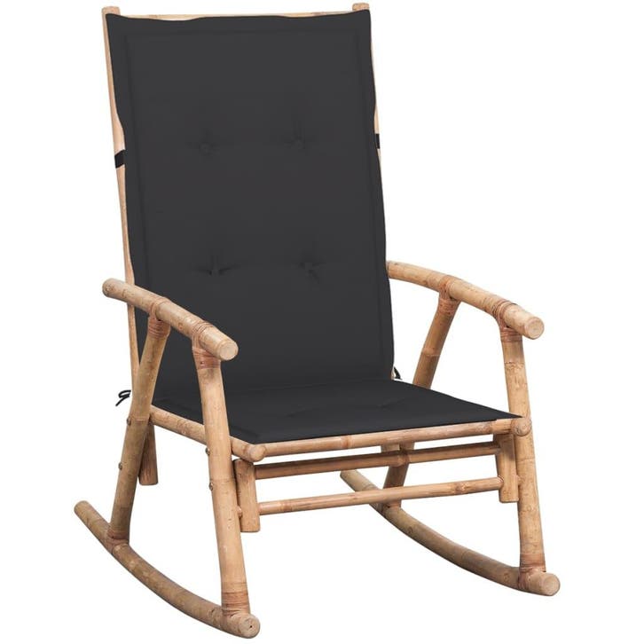 vidaXL Schommelstoel met kussen bamboe, Tuin en Terras, Tuinstoelen, Nieuw, Verzenden
