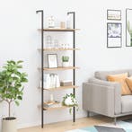 vidaXL Ladderrek met 5 schappen 64x35x185 cm lichtbruin en, Verzenden