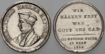Zilver medaille 1828 Reformation, Postzegels en Munten, Penningen en Medailles, Verzenden