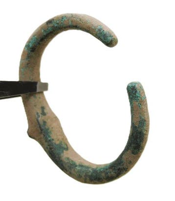 Époque Viking bracelet en bronze antique, extrémités en